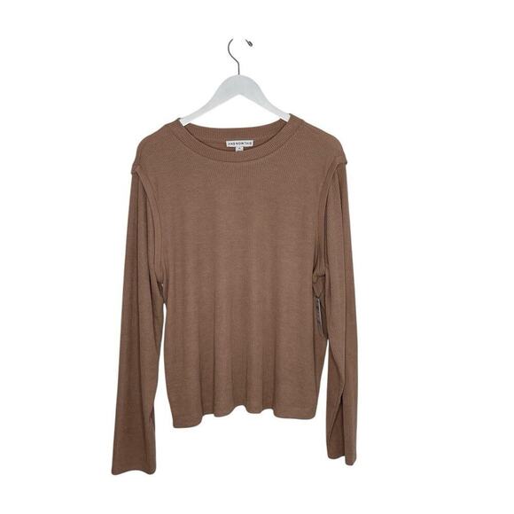 And Now This Women's Almond Ribbed Crewneck Top Plus Size 2X NWT - Picture 1 of 5